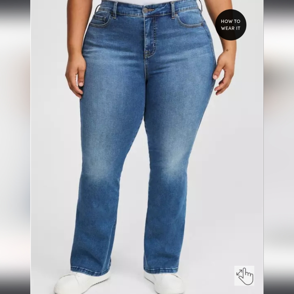 Torrid Trio Fit Slim Boot Limitless Stretch Jeans, Size 16 Short, Caliente